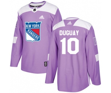 Adidas Rangers #10 Ron Duguay Purple Authentic Fights Cancer Stitched NHL Jersey