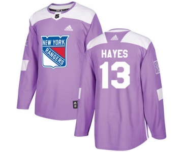 Adidas Rangers #13 Kevin Hayes Purple Authentic Fights Cancer Stitched NHL Jersey