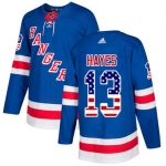 Adidas Rangers #13 Kevin Hayes Royal Blue Home Authentic USA Flag Stitched NHL Jersey