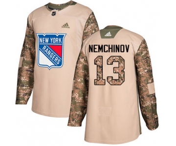 Adidas Rangers #13 Sergei Nemchinov Camo Authentic 2017 Veterans Day Stitched NHL Jersey