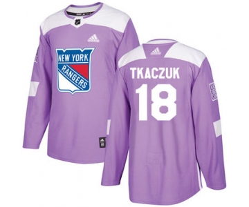 Adidas Rangers #18 Walt Tkaczuk Purple Authentic Fights Cancer Stitched NHL Jersey