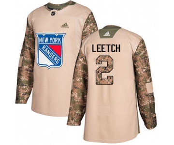 Adidas Rangers #2 Brian Leetch Camo Authentic 2017 Veterans Day Stitched NHL Jersey