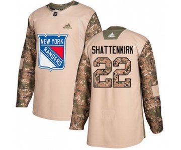 Adidas Rangers #22 Kevin Shattenkirk Camo Authentic 2017 Veterans Day Stitched NHL Jersey