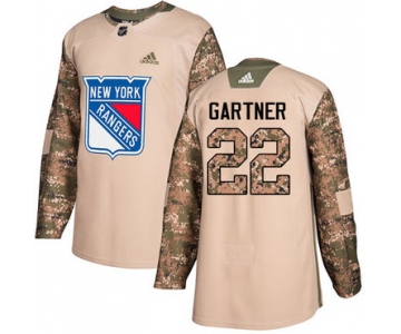 Adidas Rangers #22 Mike Gartner Camo Authentic 2017 Veterans Day Stitched NHL Jersey