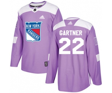 Adidas Rangers #22 Mike Gartner Purple Authentic Fights Cancer Stitched NHL Jersey