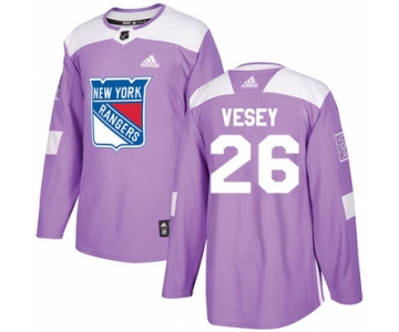 Adidas Rangers #26 Jimmy Vesey Purple Authentic Fights Cancer Stitched NHL Jersey