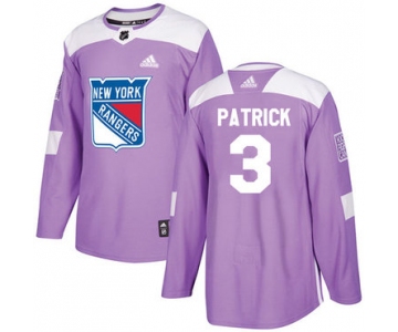 Adidas Rangers #3 James Patrick Purple Authentic Fights Cancer Stitched NHL Jersey
