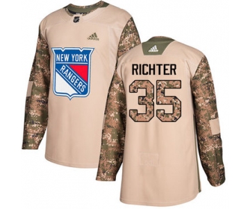 Adidas Rangers #35 Mike Richter Camo Authentic 2017 Veterans Day Stitched NHL Jersey