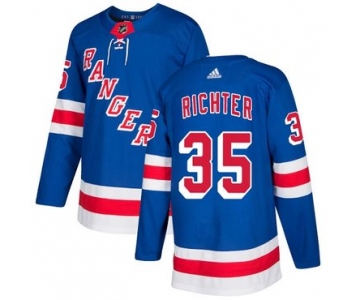Adidas Rangers #35 Mike Richter Royal Blue Home Authentic Stitched NHL Jersey