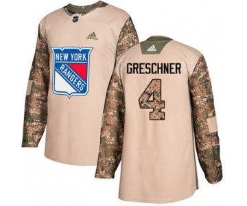 Adidas Rangers #4 Ron Greschner Camo Authentic 2017 Veterans Day Stitched NHL Jersey