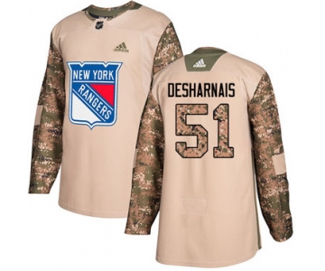 Adidas Rangers #51 David Desharnais Camo Authentic 2017 Veterans Day Stitched NHL Jersey