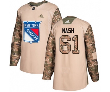 Adidas Rangers #61 Rick Nash Camo Authentic 2017 Veterans Day Stitched NHL Jersey