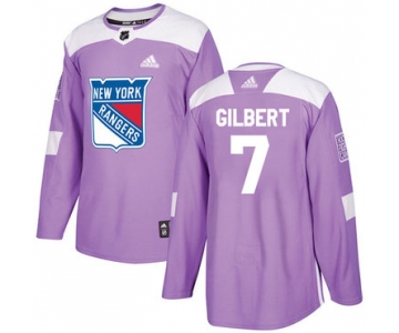 Adidas Rangers #7 Rod Gilbert Purple Authentic Fights Cancer Stitched NHL Jersey