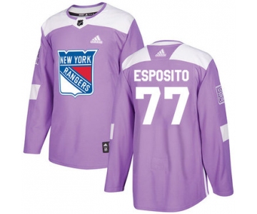 Adidas Rangers #77 Phil Esposito Purple Authentic Fights Cancer Stitched NHL Jersey