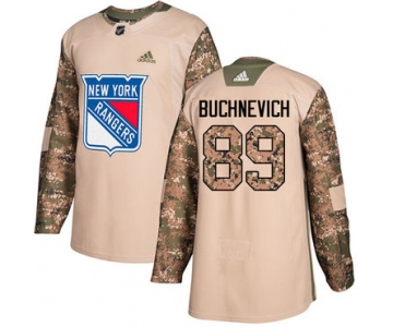 Adidas Rangers #89 Pavel Buchnevich Camo Authentic 2017 Veterans Day Stitched NHL Jersey