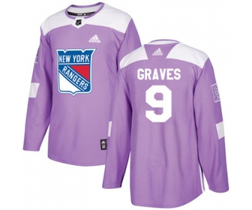 Adidas Rangers #9 Adam Graves Purple Authentic Fights Cancer Stitched NHL Jersey