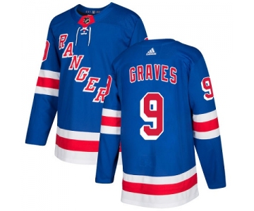 Adidas Rangers #9 Adam Graves Royal Blue Home Authentic Stitched NHL Jersey