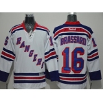 Men's New York Rangers #16 Derick Brassard Reebok White Away Hockey Jersey