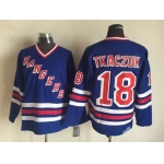 Men's New York Rangers #18 Walt Tkaczuk 1990-91 Light Blue CCM Vintage Throwback Jersey