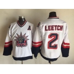 Men's New York Rangers #2 Brian Leetch 1996-97 White CCM Vintage Throwback Jersey