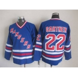 Men's New York Rangers #22 Mike Gartner 1990-91 Light Blue CCM Vintage Throwback Jersey
