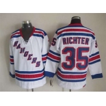 Men's New York Rangers #35 Mike Richter White CCM Vintage Throwback Jersey