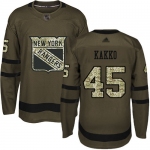 Men's New York Rangers #45 Kaapo Kakko Green Salute to Service Stitched Hockey Jersey