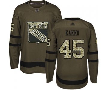 Men's New York Rangers #45 Kaapo Kakko Green Salute to Service Stitched Hockey Jersey
