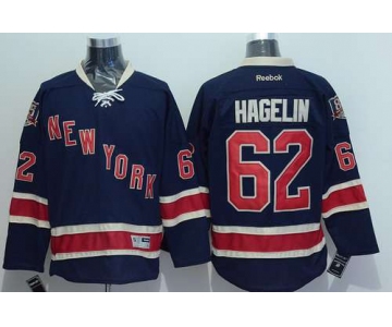Men's New York Rangers #62 Carl Hagelin Navy Blue Third 85TH Jersey