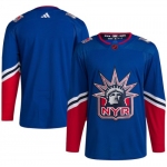 Men's New York Rangers Blank Blue 2022-23 Reverse Retro Stitched Jersey