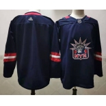 Men's New York Rangers Blank Navy Blue Adidas 2020-21 Stitched NHL Jersey