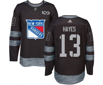 Men's York Rangers #13 Kevin Hayes Black 1917-2017 100th Anniversary Stitched NHL Jersey