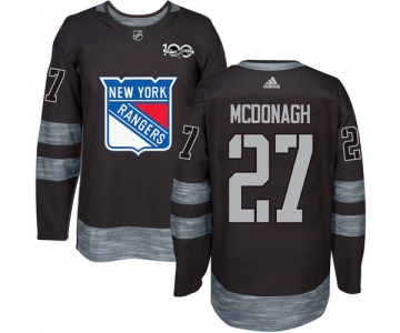 Men's York Rangers #27 Ryan McDonagh Black 1917-2017 100th Anniversary Stitched NHL Jersey