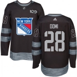 Men's York Rangers #28 Tie Domi Black 1917-2017 100th Anniversary Stitched NHL Jersey