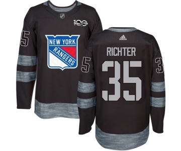 Men's York Rangers #35 Mike Richter Black 1917-2017 100th Anniversary Stitched NHL Jersey