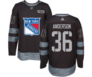Men's York Rangers #36 Glenn Anderson Black 1917-2017 100th Anniversary Stitched NHL Jersey