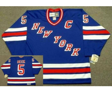Men's York Rangers #5 BARRY BECK 1983 CCM Vintage Away NHL Hockey Jersey