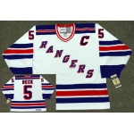 Men's York Rangers #5 BARRY BECK 1983 CCM Vintage Home NHL Hockey Jersey