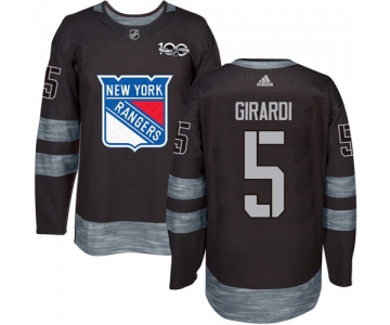 Men's York Rangers #5 Dan Girardi Black 1917-2017 100th Anniversary Stitched NHL Jersey