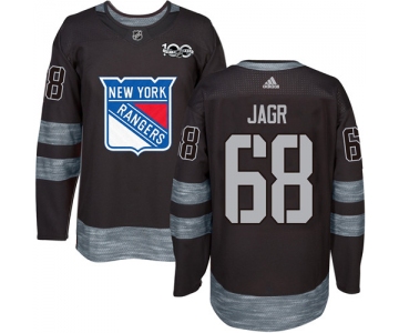 Men's York Rangers #68 Jaromir Jagr Black 1917-2017 100th Anniversary Stitched NHL Jersey