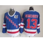 New York Rangers #13 Sergei Nemchinov Light Blue 75TH CCM Vintage Throwback Jersey