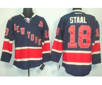New York Rangers #18 Marc Staal Navy Blue 85TH Jersey