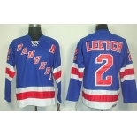 New York Rangers #2 Brian Leetch Light Blue Throwback CCM Jersey