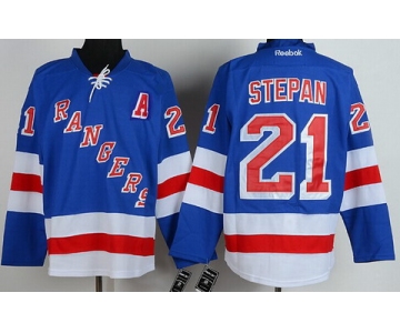 New York Rangers #21 Derek Stepan Light Blue Jersey