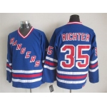 New York Rangers #35 Mike Richter 1993 Light Blue Throwback CCM Jersey