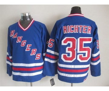 New York Rangers #35 Mike Richter 1993 Light Blue Throwback CCM Jersey