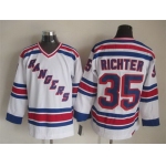 New York Rangers #35 Mike Richter 1993 White Throwback CCM Jersey