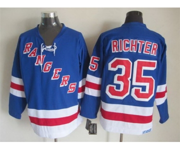 New York Rangers #35 Mike Richter Light Blue Throwback CCM Jersey