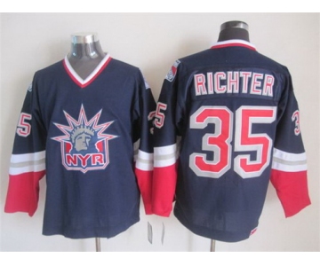 New York Rangers #35 Mike Richter Navy Blue Throwback CCM Jersey