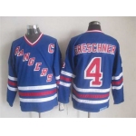 New York Rangers #4 Ron Greschner Light Blue CCM Vintage Throwback Jersey